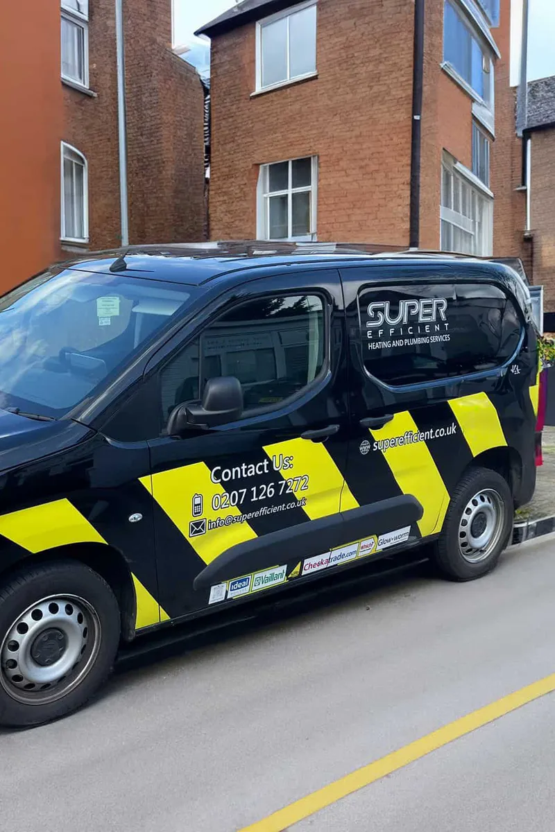 A Super Efficient van parked on a London street